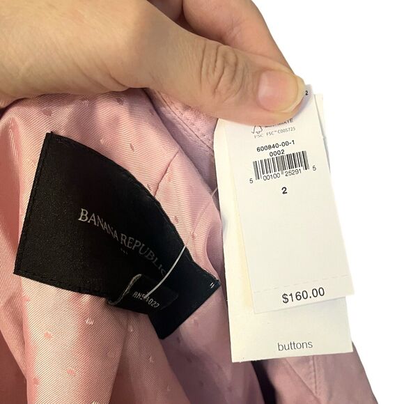 Banana Republic Long And Lean Blazer Pink Classic Preppy Minimalist Career - Picture 8 of 10